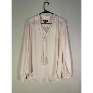 Lands End Blouse Women's Size 12 Petite color Cream